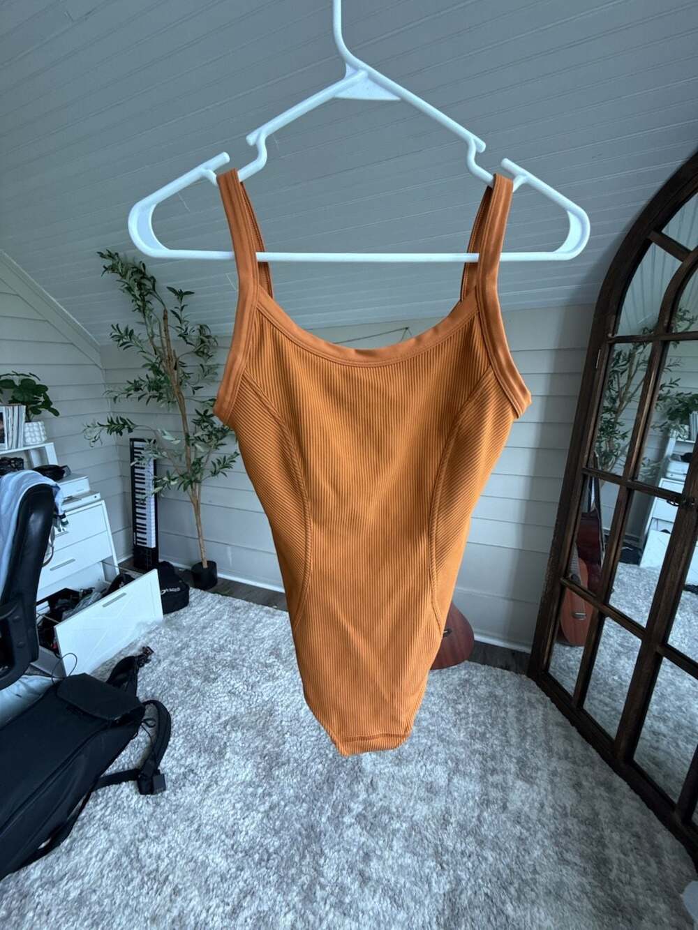 Lululemon Ribbed Bodysuit Orange Brown Size 4